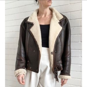 Vintage genuine sheepskin and shearling coat